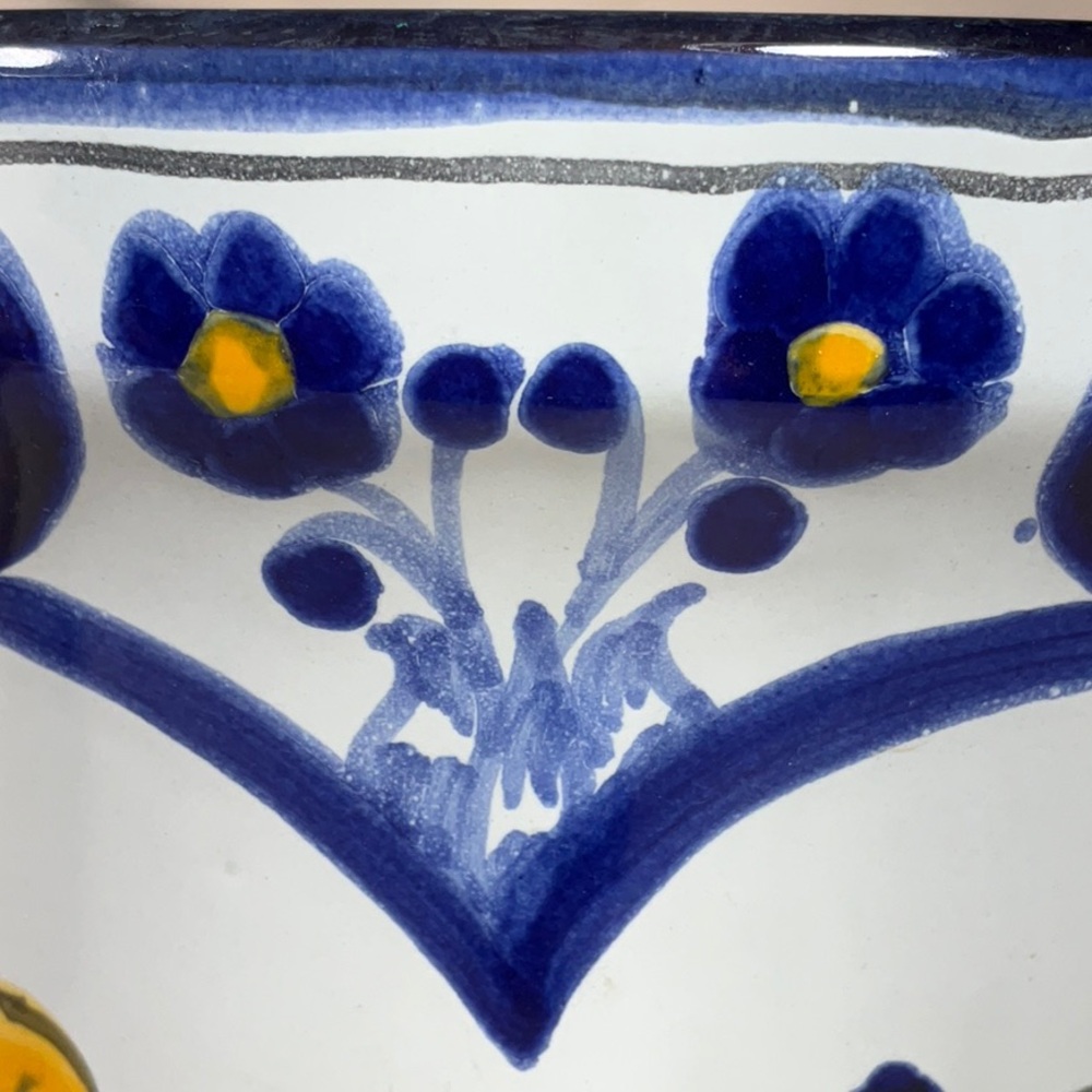 Vintage Talavera Mexican Pottery Planter Hand Painted Folk Art Ceramic Pot 7” - Picture 2 of 11
